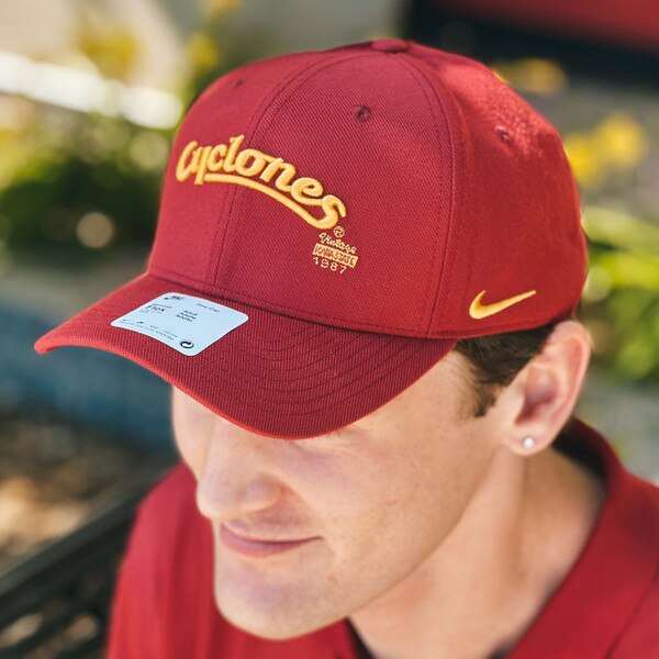 Nike® Cardinal Cyclones Script Gold 3D Foam Structured Fitted Hat (Sized)